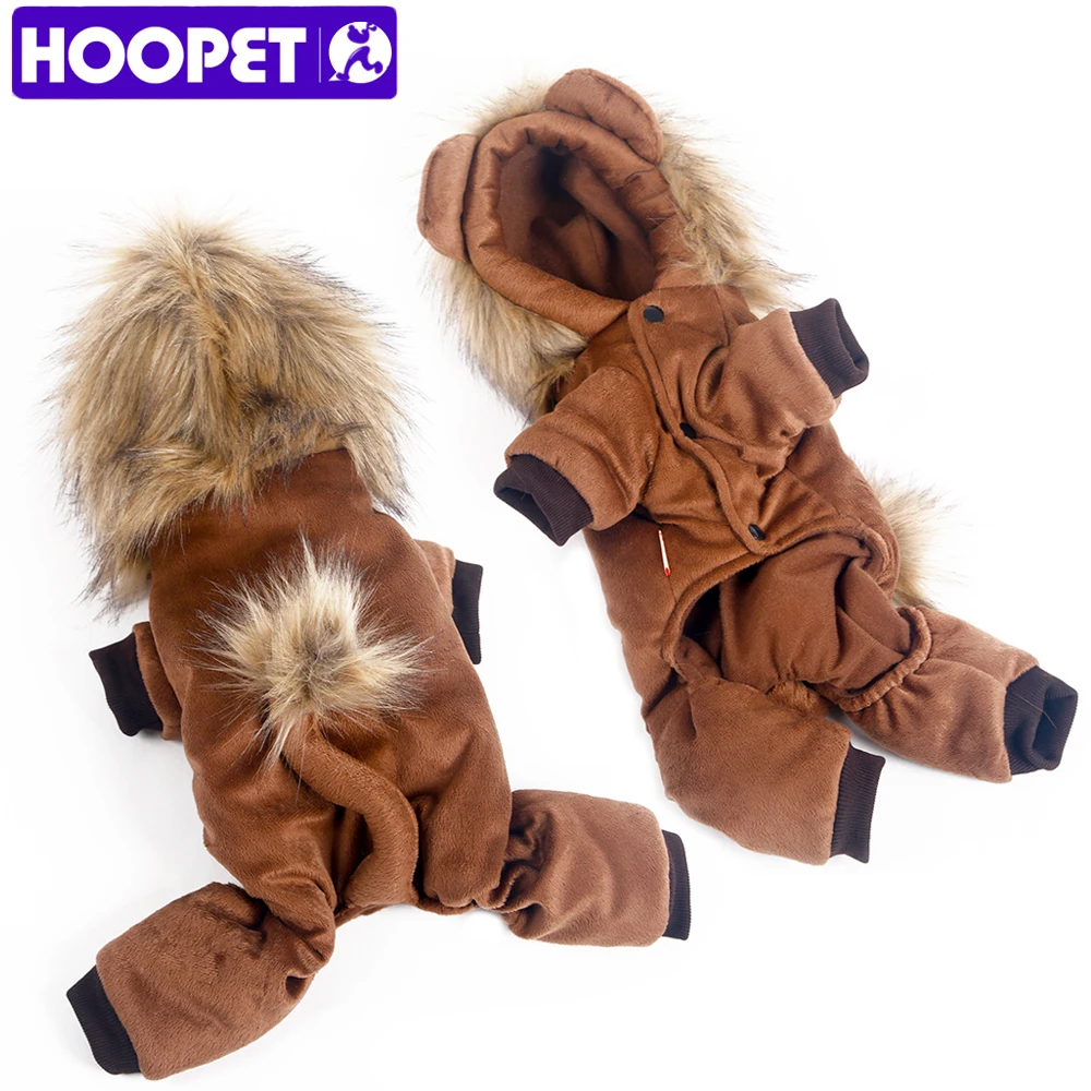 HOOPET собака одежда милый маленький лев Комбинезоны четыре ноги теплые мягкие