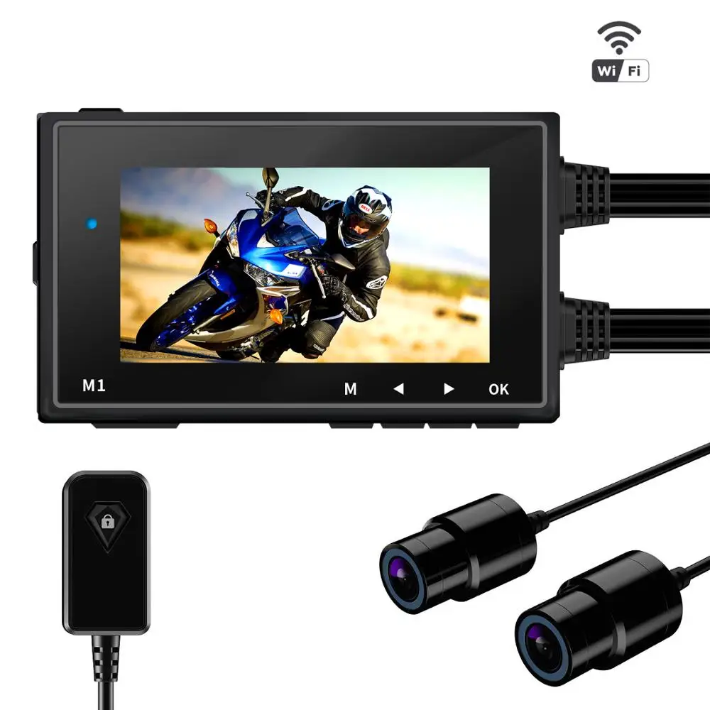 Видеорегистратор Motowolf M1 с двумя объективами 1080P водонепроницаемая камера для