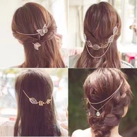 korea hot sale women bow butterfly and leaf of flower back type dish hair comb head hoop hair accessories