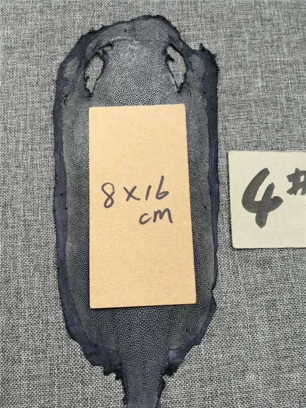 1 шт. черная настоящая кожа ската, черная кожа толщиной около 1,1 мм