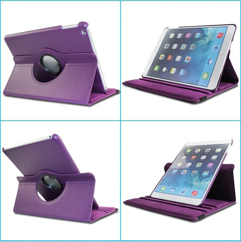 SZEGYCHX, Чехол для планшета iPad 9.7 дюймов новая модель / Air 1 / Air 2, флип чехол с углом вращения 360, искусственная кожа, смарт-чехол на стойке