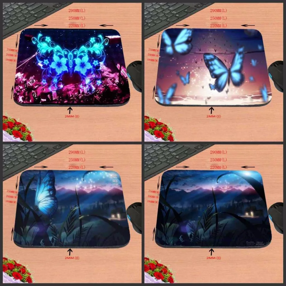 

Green butterfly New Arrivals DIY Luxury print One Piece Style Anti-Slip Laptop Art Mouse Pad Mat for Optal Trackball