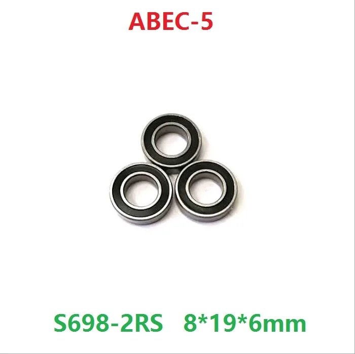 50 шт. ABEC 5 S698RS S698 2RS подшипник из нержавеющей стали 8*19*6 мм резиновые герметичные
