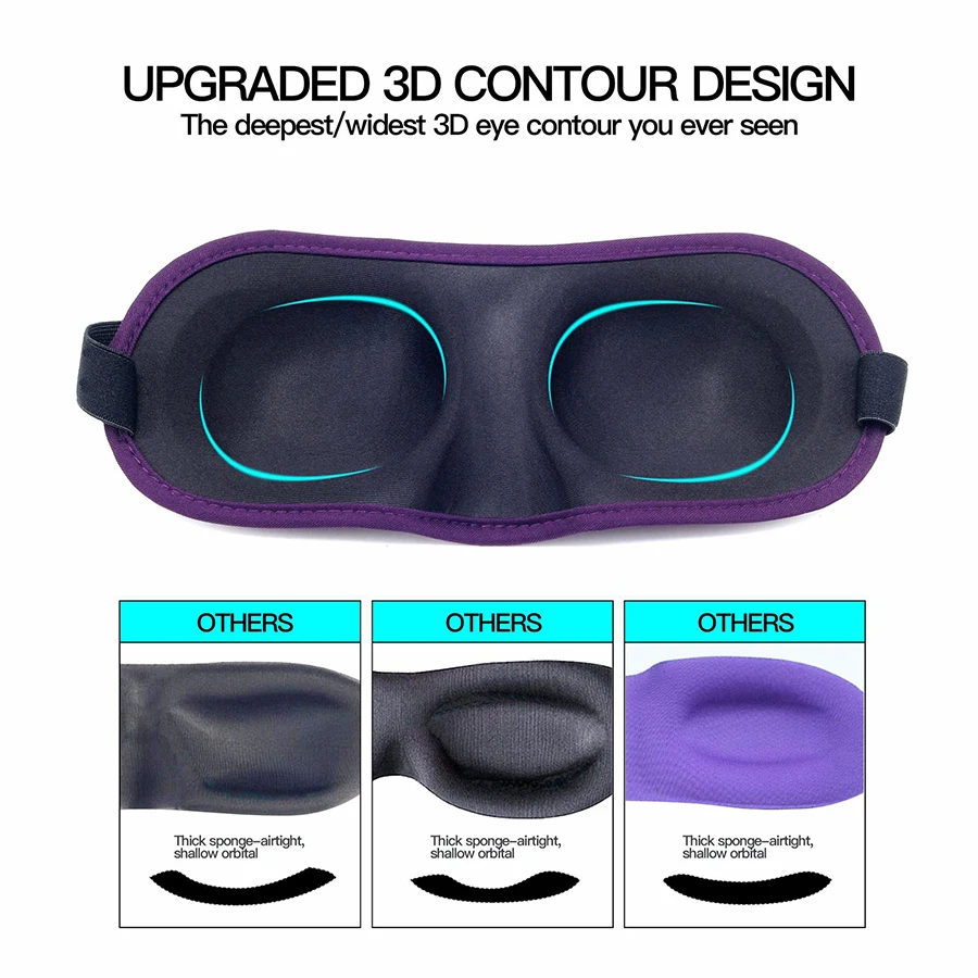 Портативная 3D маска для сна, затенение маски для сна, мягкая регулируемая повязка на глаза, покрытие для век, повязка для глаз+ беруши