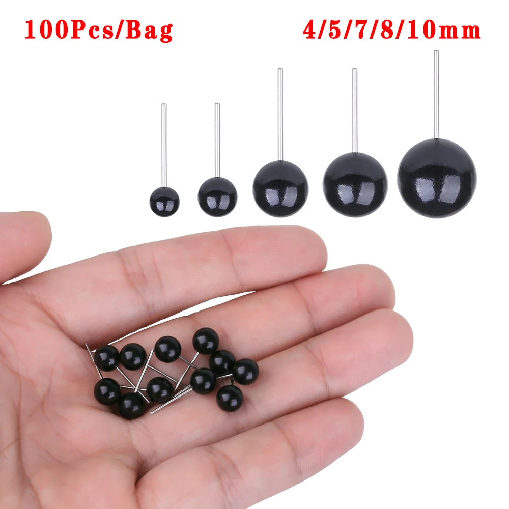 Mini 100Pcs/Bag 4/5/7/8/10mm Bears Animals Eyes Dolls Black Glass Needle Felting Plush Toys Accessories | Игрушки и хобби