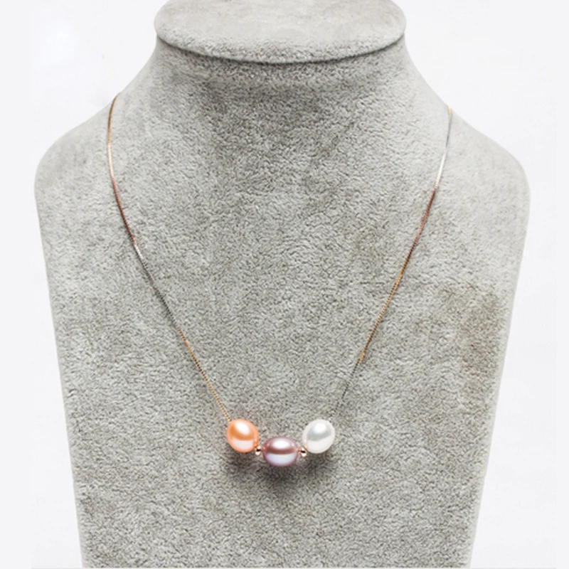 Женский кулон из серебра 100% пробы с натуральным пресноводным жемчугом|freshwater pearl