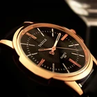 Мужские наручные часы YAZOLE, модные водонепроницаемые кожаные часы с синим стеклом в римском стиле, Роскошные наручные часы