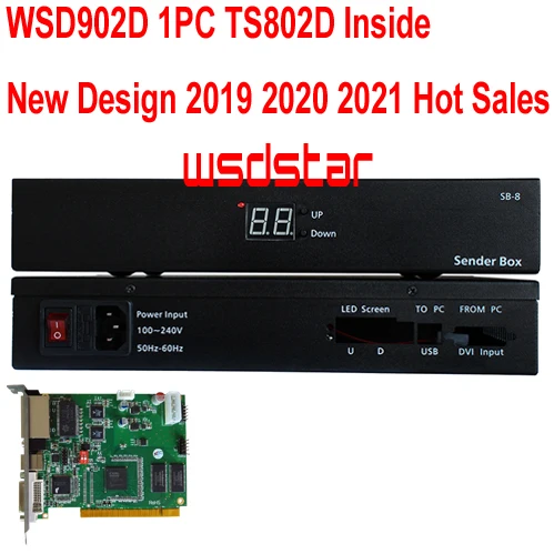 WSD902D LED коробка для отправки карт 1 шт. TS802D внутренняя поддержка P1.2 P1.4 P1.5 P2 P2.5 P3 P4 P5 P6