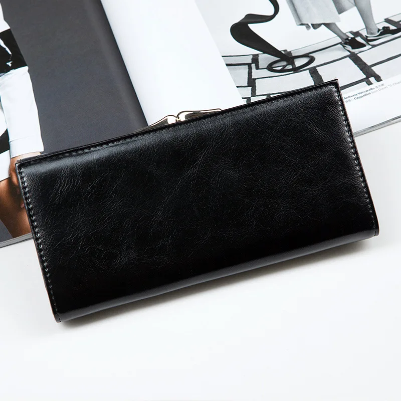 Хорошее качество Разделение кожа женщины кошелек модные бренды Кошелек Длинные