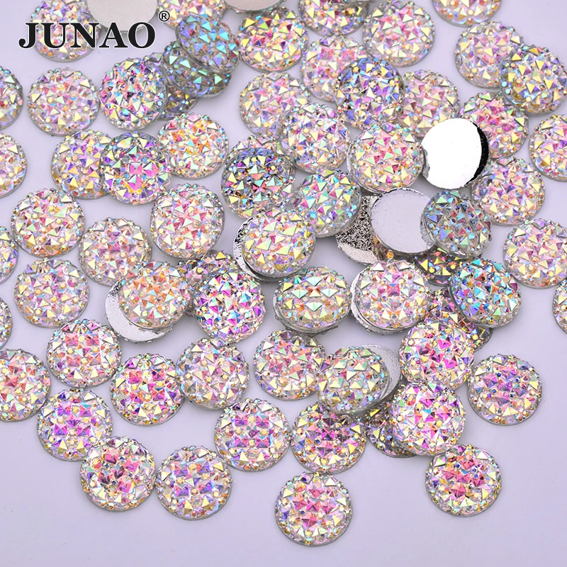 JUNAO 18 20 30 35 мм с блестками большие стразы AB Crystal плоской задней частью кристаллы