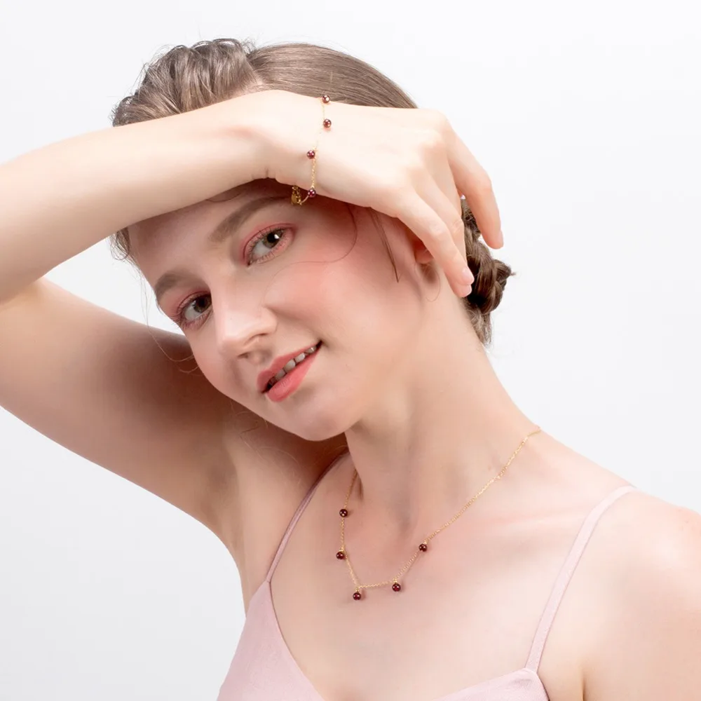 ORSA JEWELS Подлинная 925 Леди камень авантюрин кулон ожерелье 18 к золотая цепочка аксессуары ожерелье Модные ювелирные изделия SN149-R