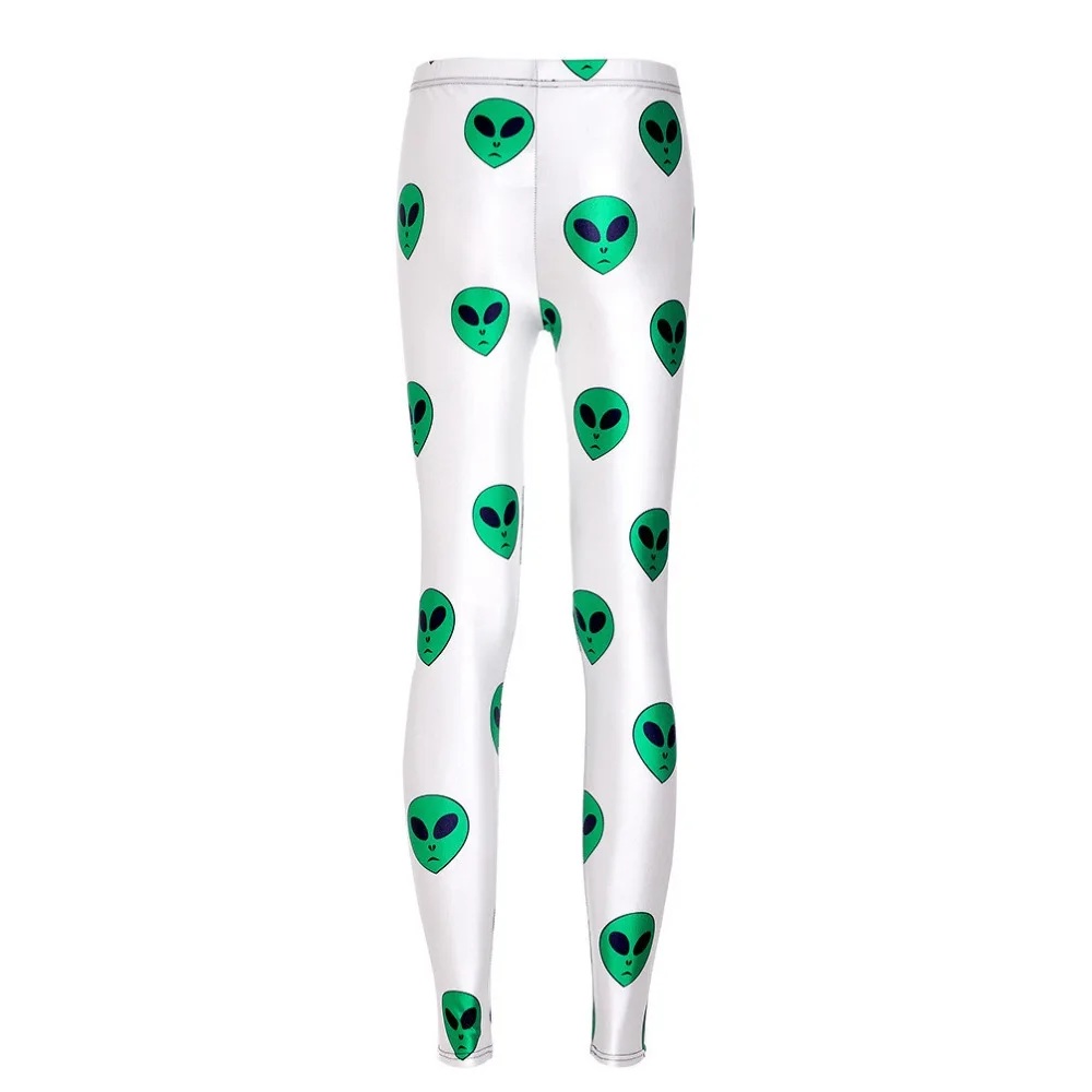 2017 женские зеленые Леггинсы с принтом головы призрака облегающие тонкие