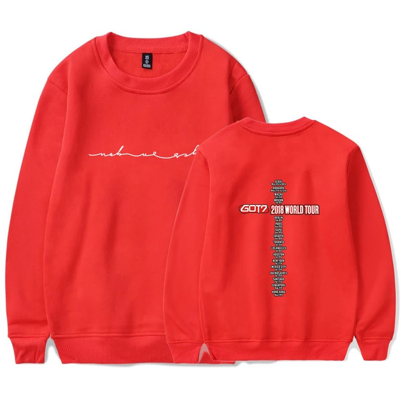 

Got7 Sweatshirts Men Casual Crewneck Kpop GOT7 Hoodie Harajuku Pullover Sweatshirt Fashion Female Cool Plus Size Tops