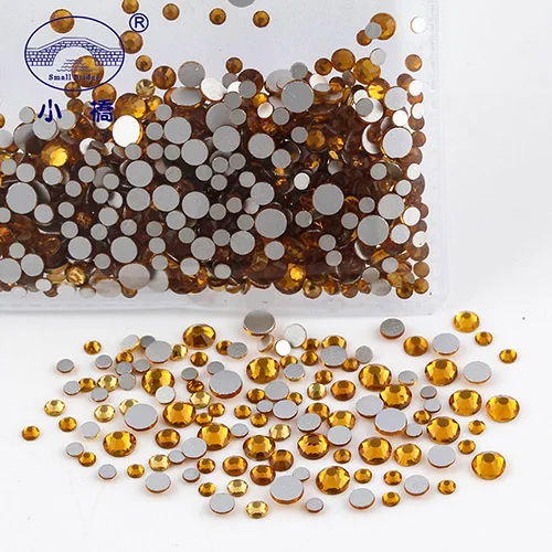 golden Ss6-Ss16 3D круглые смешанные Стразы для одежды для украшения ногтей 1440 Pz Кристаллы с плоской задней частью аппликация каменные Стразы X016 - Цвет: golden