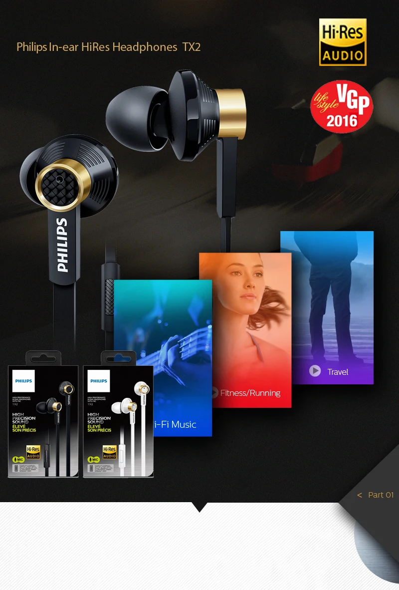 Оригинальная гарнитура Philips TX2 HiRes наушники с высоким разрешением HIFI fever наушники с шумоподавлением для huawei xiaomi