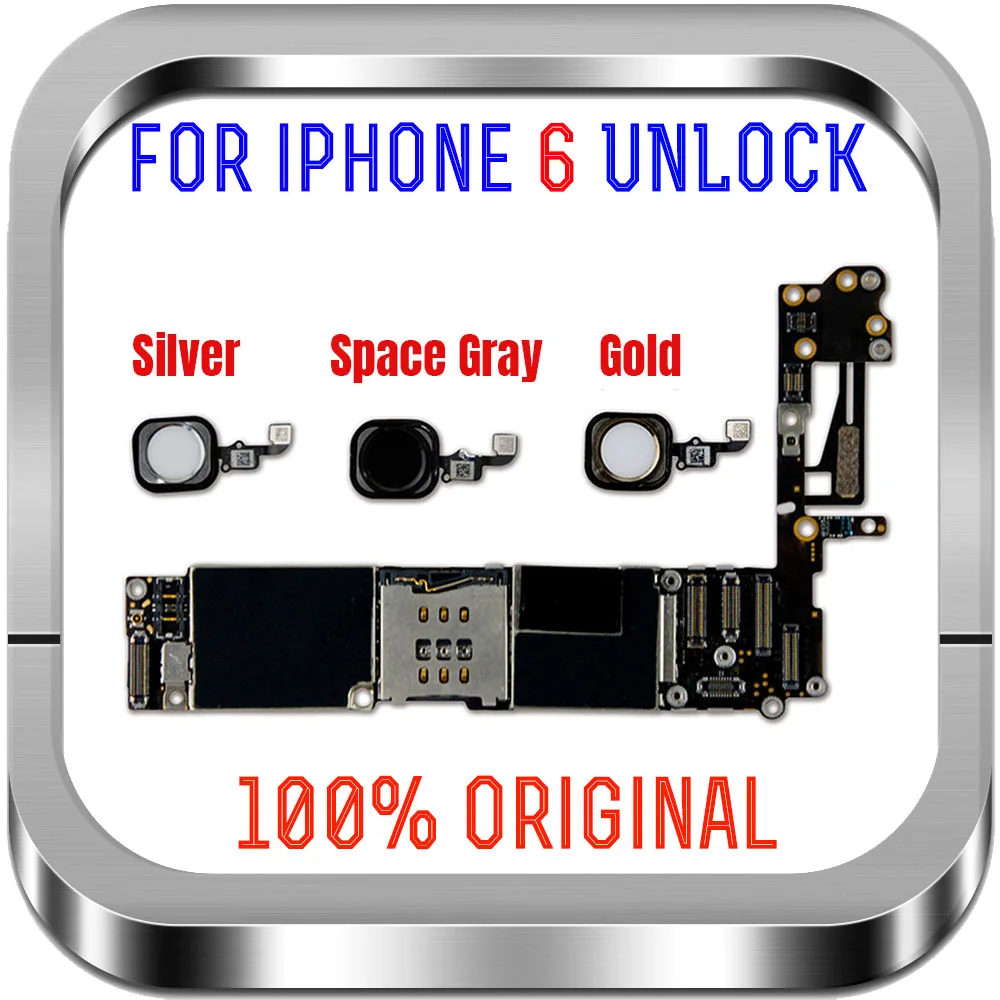 Оригинальная Заводская разблокированная материнская плата для iPhone 6 с/без Touch ID