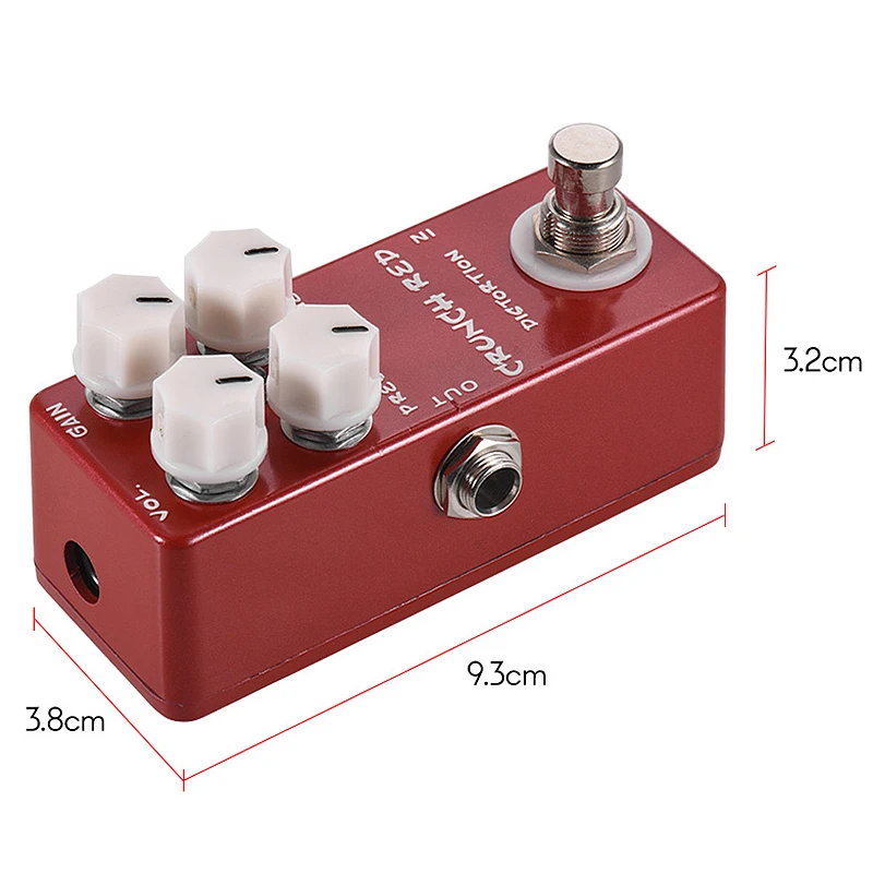 Mosky Мини гитарный эффект педаль мини Crunch Red Distortion Гитара педаль True Bypass полностью металлический корпус