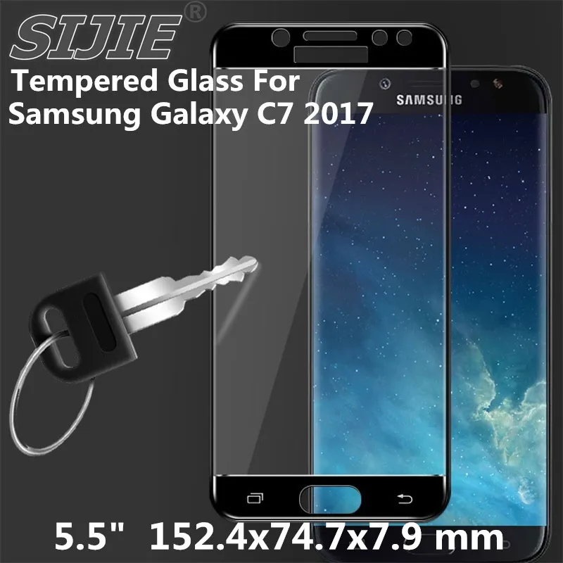 Закаленное стекло с полным покрытием для samsung C7 2017 Duos C710F 5 6 дюйма защитная Золотая