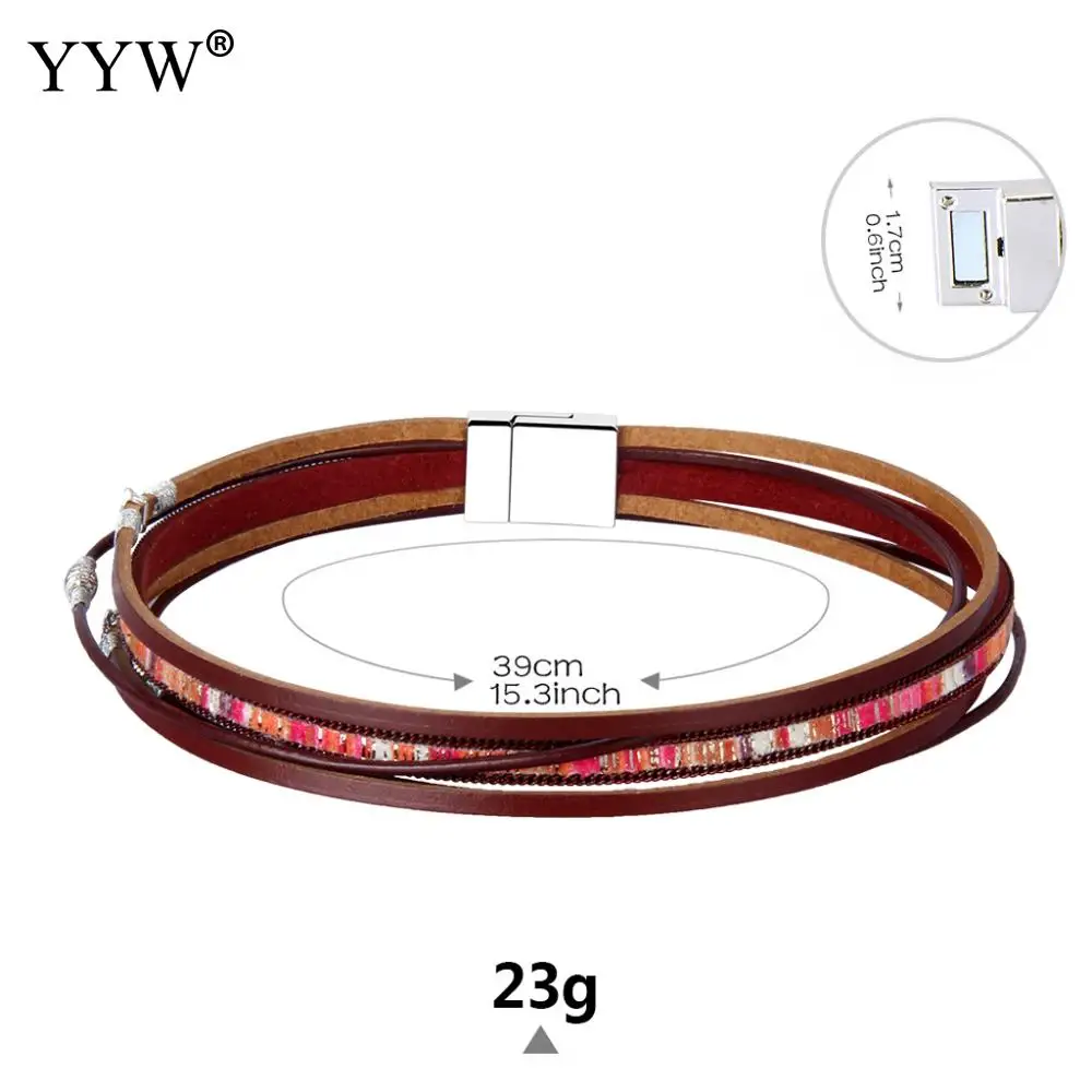2021 New Vintage Star Leather Charms Bracelets For Women Men 7 Color Multiple Layers Magnetic Wrap Fashion Jewelry | Украшения и
