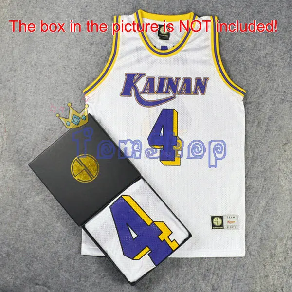 No 4 White Аниме SLAM майка спортивная Kainan School#10 NOBUNGA KIYOTA Косплей Баскетбол Джерси рубашка Спортивная одежда командная форма Размер M L XL XXL - Цвет: No 4 White