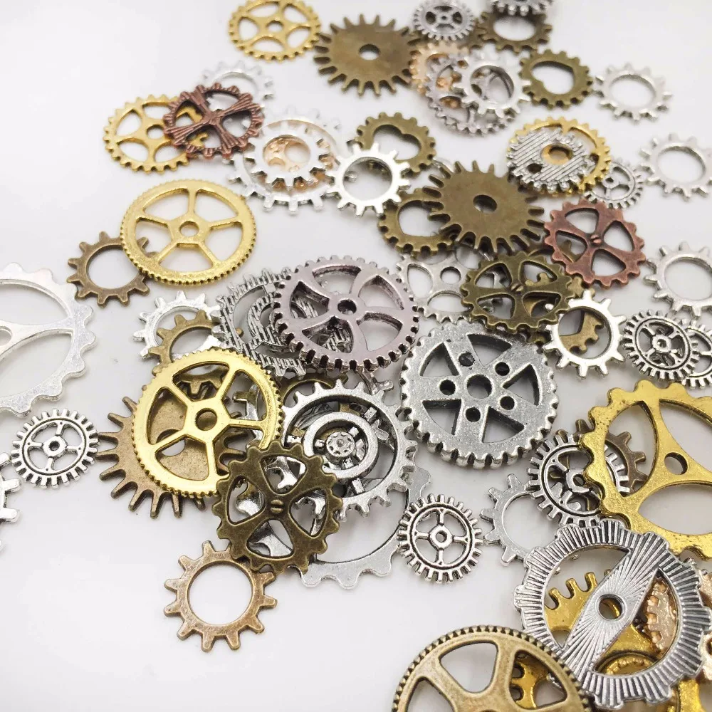 50 г случайный смешанный шестеренки Подвески Античная Бронза стимпанк движение DIY
