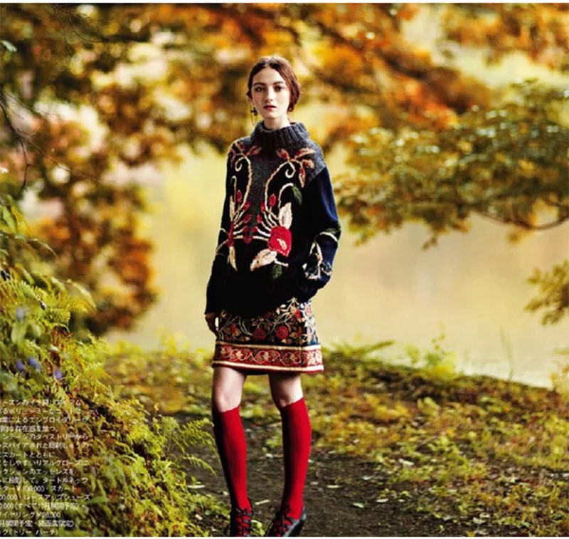 Роскошный дизайнерский шерстяной свитер Женский винтажный трикотажный пуловер