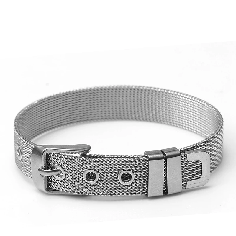 Silver JCYD SEIALOY, модная сетка из нержавеющей стали, ширина 10 мм, часы, браслеты для пояса для женщин и мужчин, очаровательные бренды, сетчатый ремешок для браслетов, браслет, подарок - Окраска металла: Silver JCYD