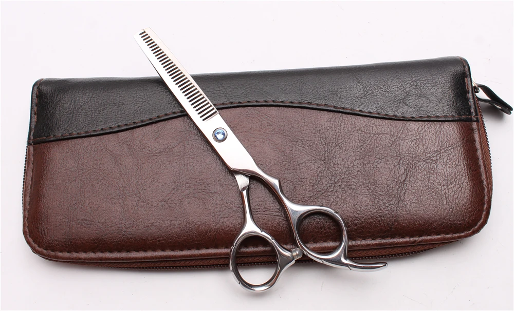 6Inch JP 440C Customize Logo Hair Scissors Professional Hairdressing Thinning Shears Double Side Teeth 15% Rate C2001 | Красота и