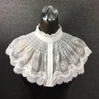 Двухслойный воротник-стойка Joker, хлопковый кружевной пуловер, шаль-блузка накладные украшения, шаль, хлопок, литературный съемный накладные воротники