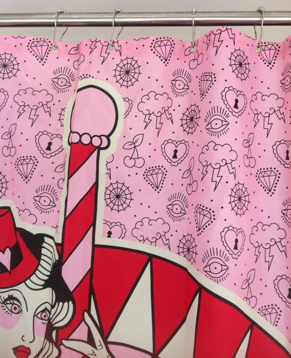 Штора для душа в стиле панк девушек водонепроницаемая из полиэстера с защитой от