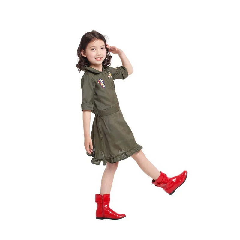MOONIGHT Carnival clothes Cosplay Dress Disfraz Girls Air Force cosplay Costume for Halloween Kids children | Тематическая одежда