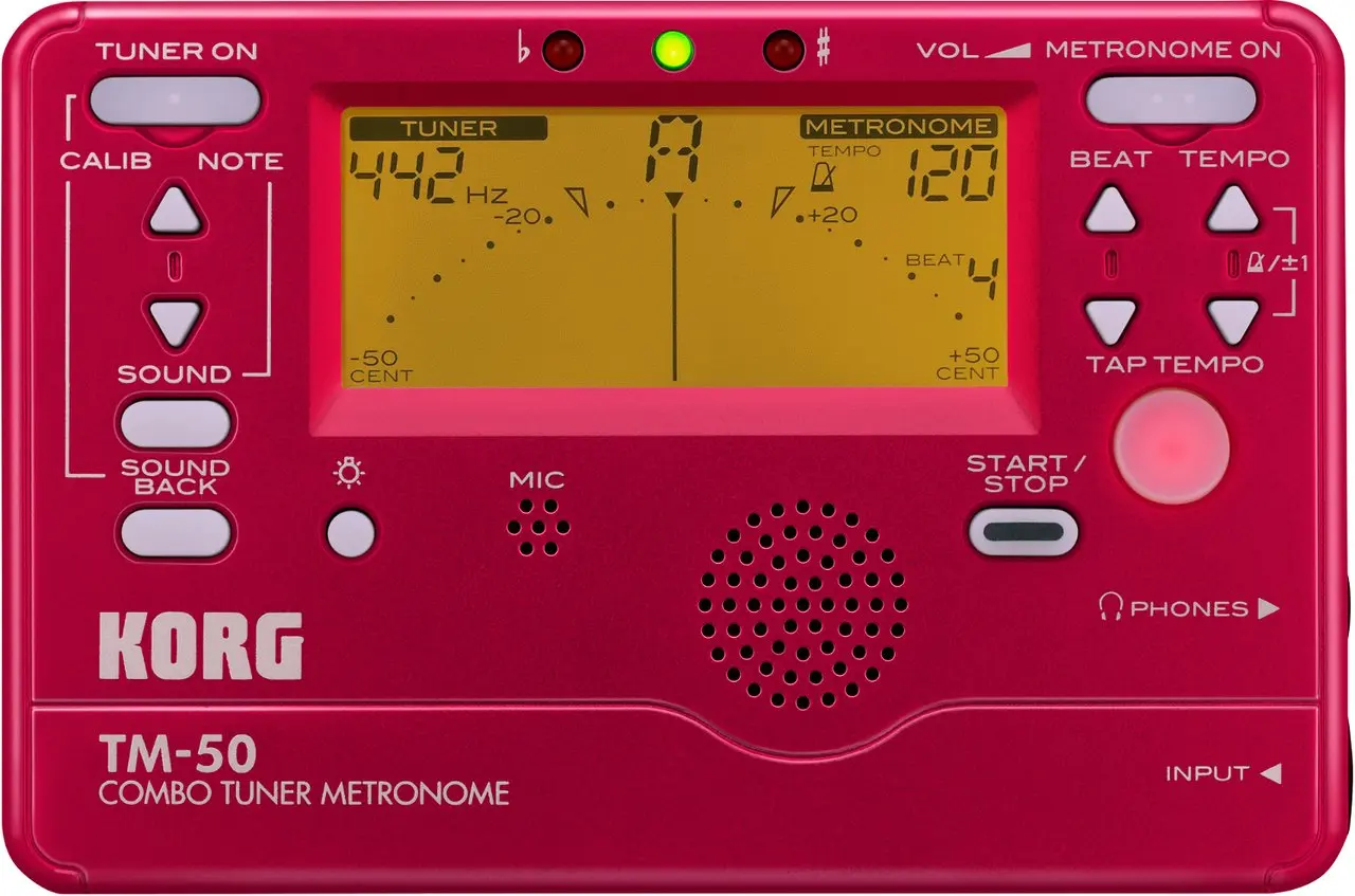 Korg TM-50 TM-60-тюнер/Метроном Черный и белый используется для духовых, гитарных, гавайских и фортепианных клавишных инструментов - Цвет: TM50 Red