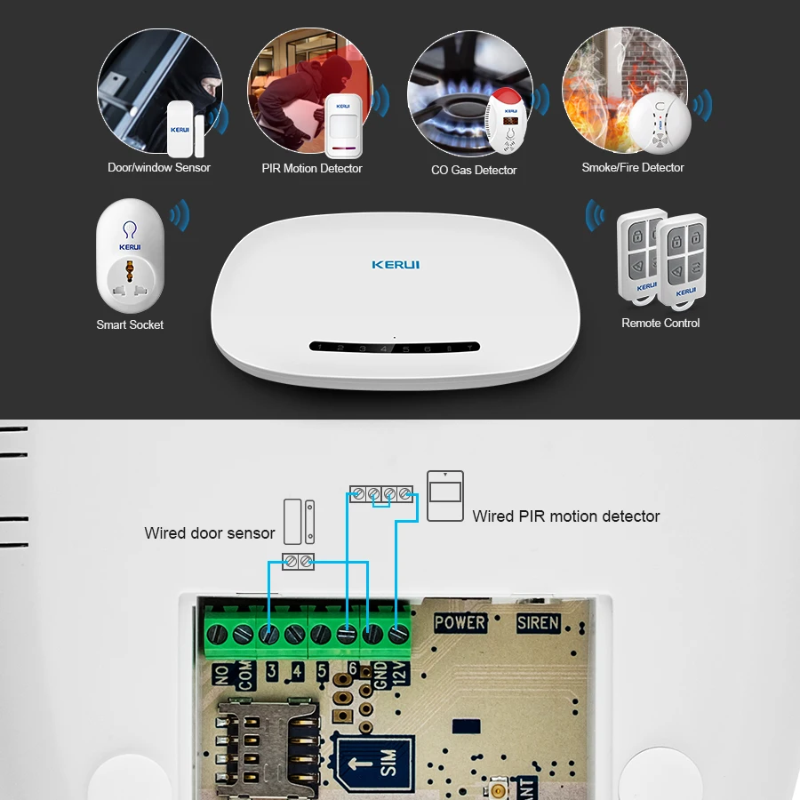 KERUI охранная домашняя GSM сигнализация IOS/Android приложение управление SMS Охранная с