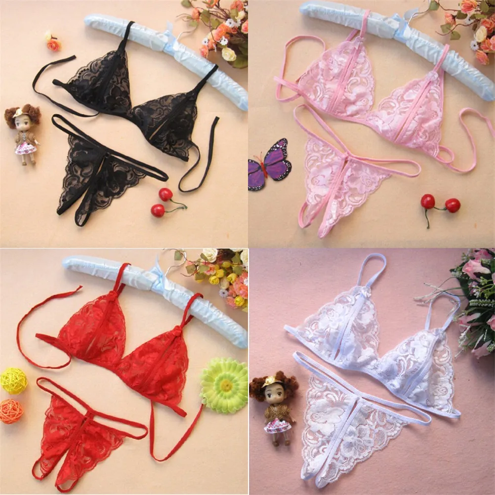 Прозрачный Baby Doll Экзотическая одежда, комбинация нижнее белье Для женщин сексуальный бюстгальтер+ трусики-стринги сексуальные костюмы, эротическое нижнее белье