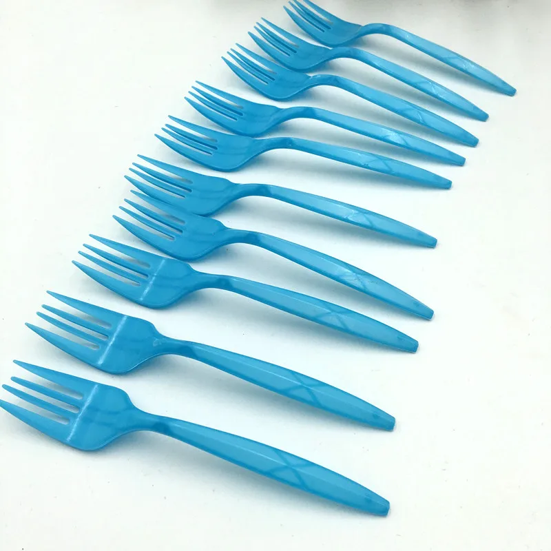 10 шт./лот одноцветные вилки одноразовые для дня рождения свадебные вечерние