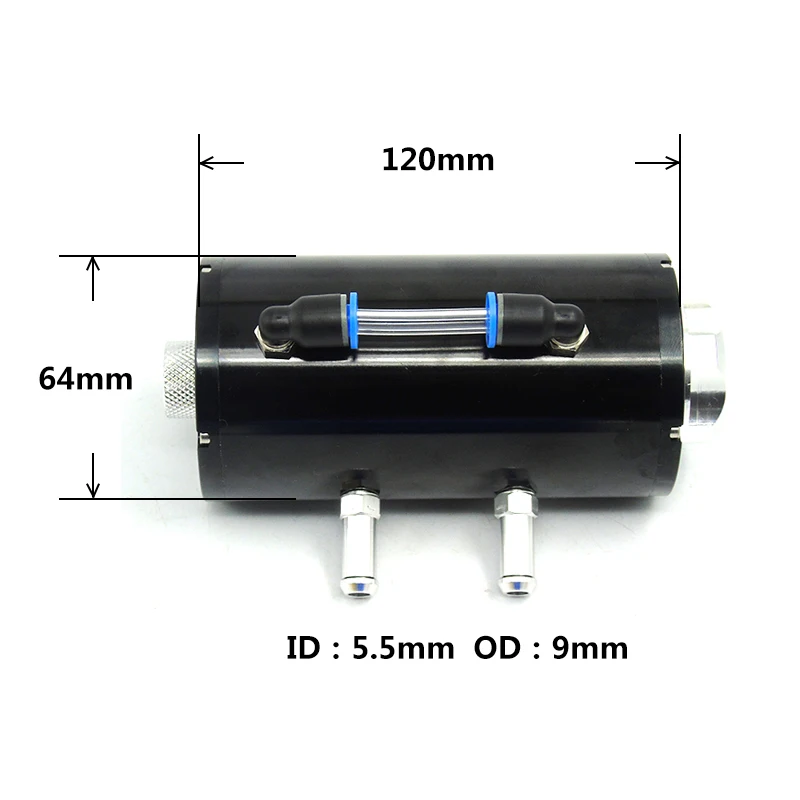 Универсальный 0.3L Алюминий гоночный автомобиль Нефть Поймать Танк круглой может