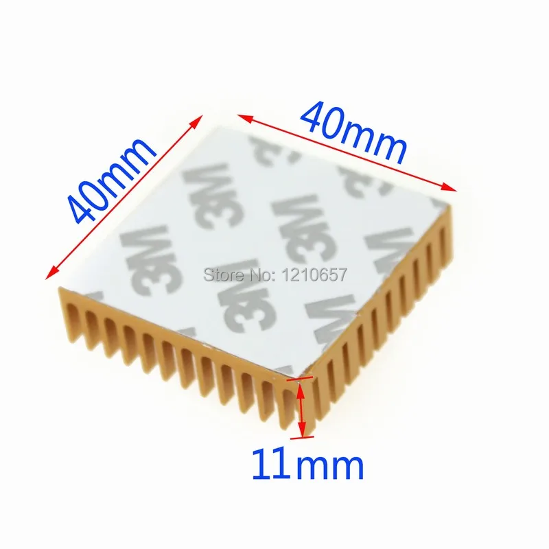 10PCS LOT 40x40x11mm Gold Aluminium Heat Diffuse Sink Cooling Fin For Led High Power | Компьютеры и офис