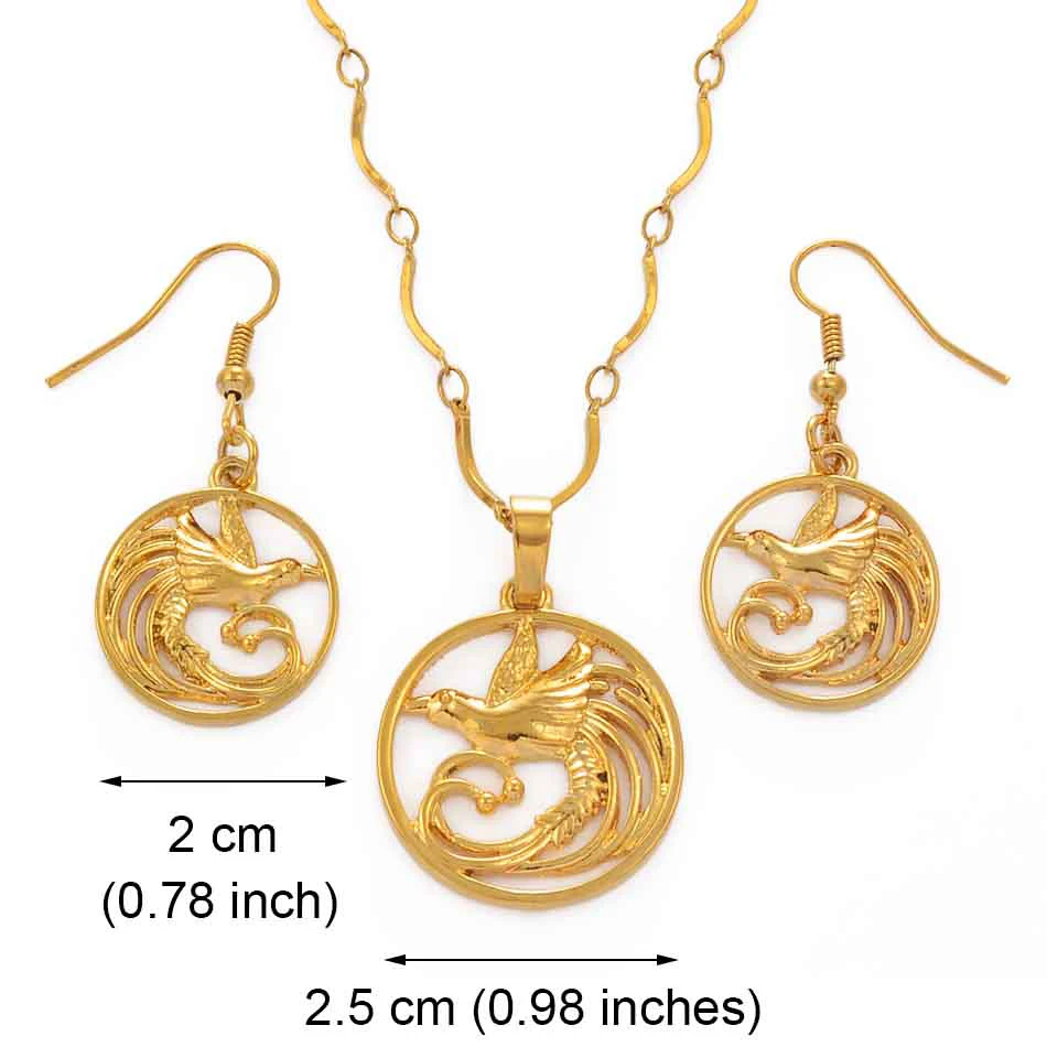 Anniyo пение ожерелья с птицей и серьги в наборе из Папуа-Новой Гвинее Jewellery PNG