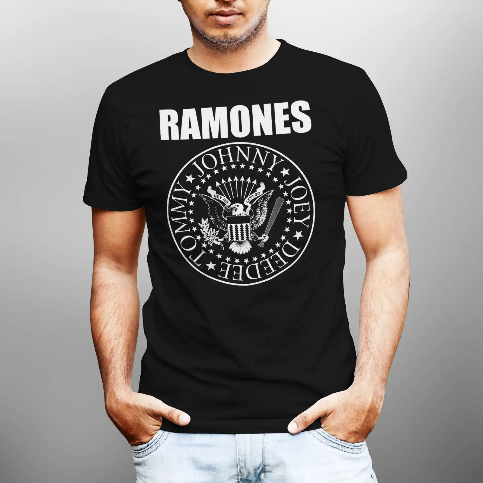 Ramones президентская печать логотипа официальный Рок Металл мужские футболки