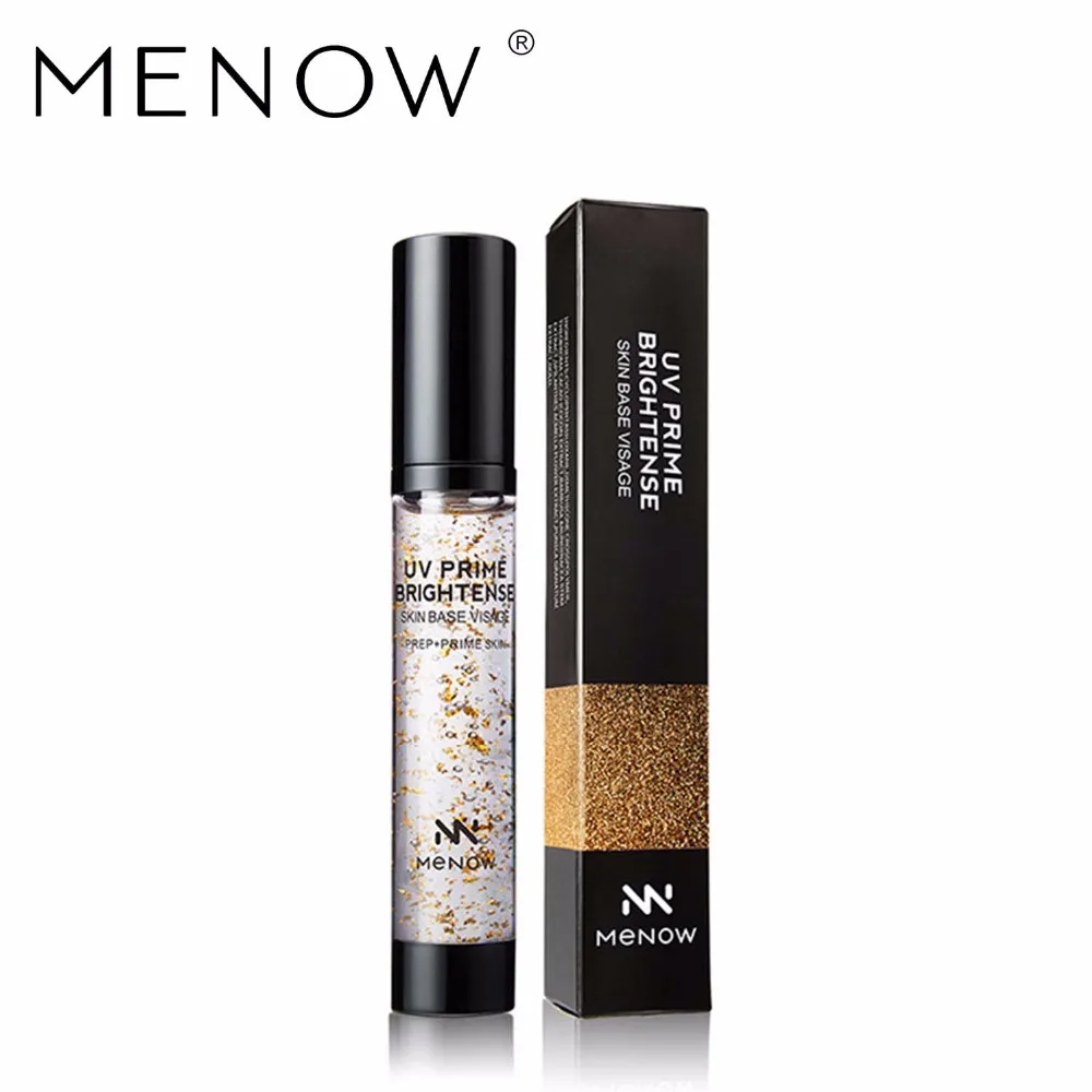 MENOW Brand Make up Gold Primer Gel Cream 28 ml Liquid Foundation Nourish quarantine Moisture Face care Cosmetic whole sale SC15|brand primer|primer