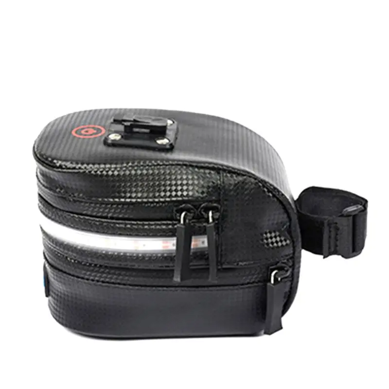 

1 Pc Waterproof Bicycle Saddle Rear Tail Bag With Light USB Charging Light