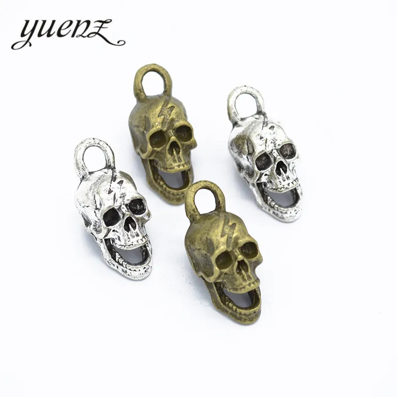 

YuenZ 3pcs Hot Sell Antique Silver Plated skull Charm Pendants for Jewelry Accessories Making 29*12mm F22