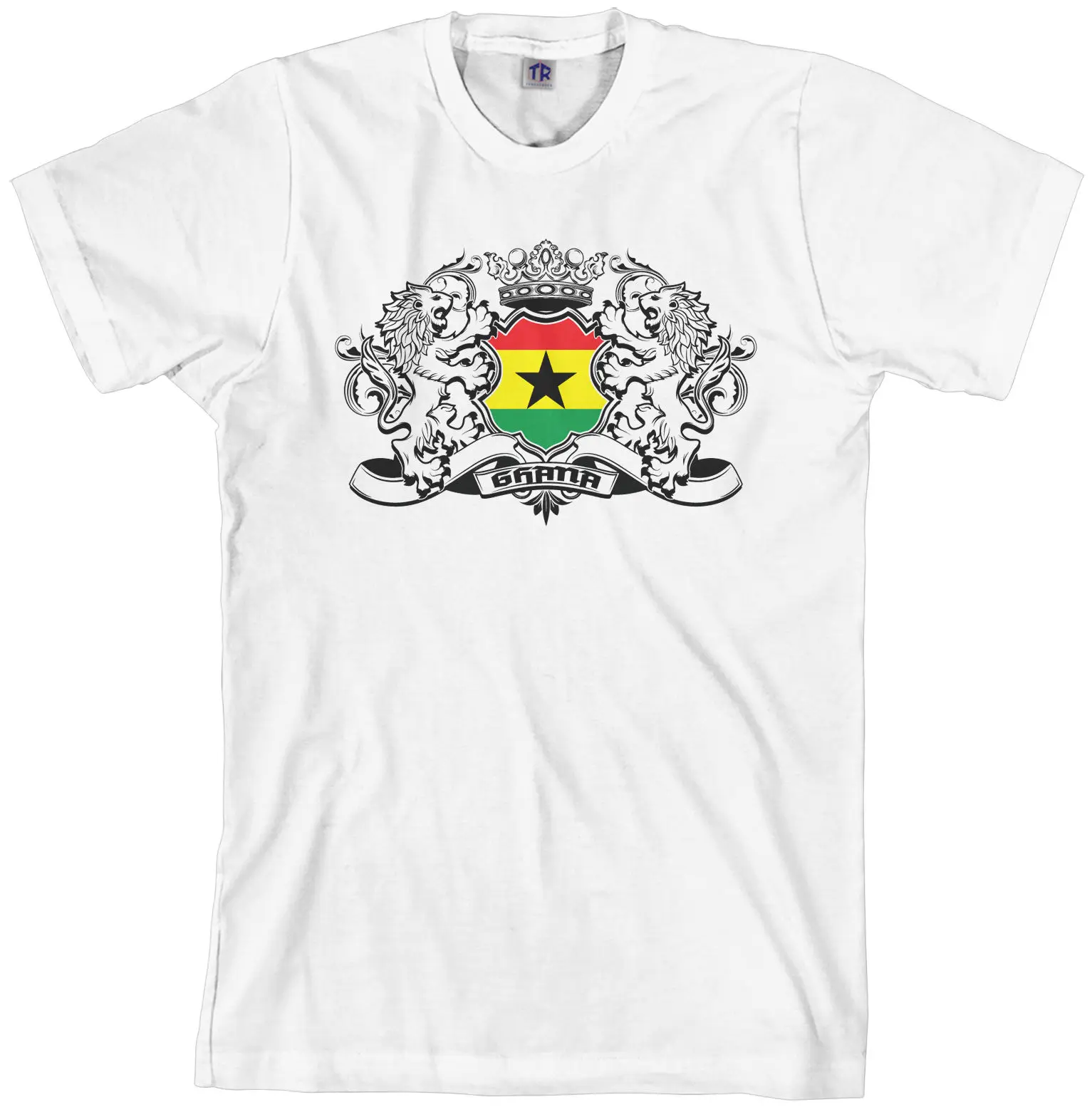 Threadrock мужские Ганские Лев флаг с гербом футболка Ghanaian Shield новейшие футболки