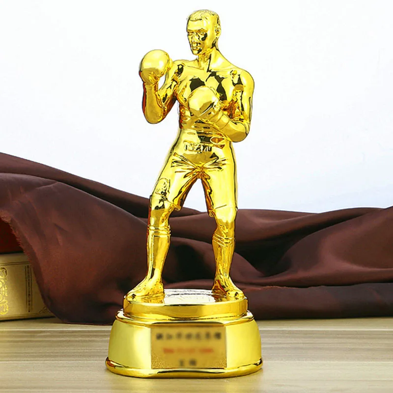 Золотой Высококачественные смолы трофей Лиги чемпионов Кубок Позолоченные боксерские боевые искусства боевой сувенир бесплатно пользовательские памятные подарки - Цвет: Золотой