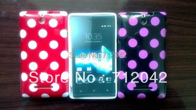 OEEKOI Мягкий ТПУ гелевый Чехол в горошек для телефона Sony Xperia E dual C1604 C1605 бесплатная