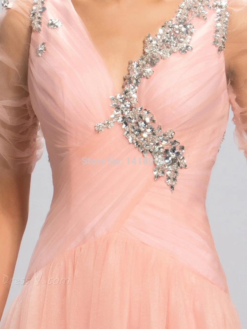 29New Arrival Sexy A Line Deep V Neck Prom Gowns Cap Sleeve Backless Chiffon Sequin Crystals Beading Elegant Party Dress | Свадьбы и