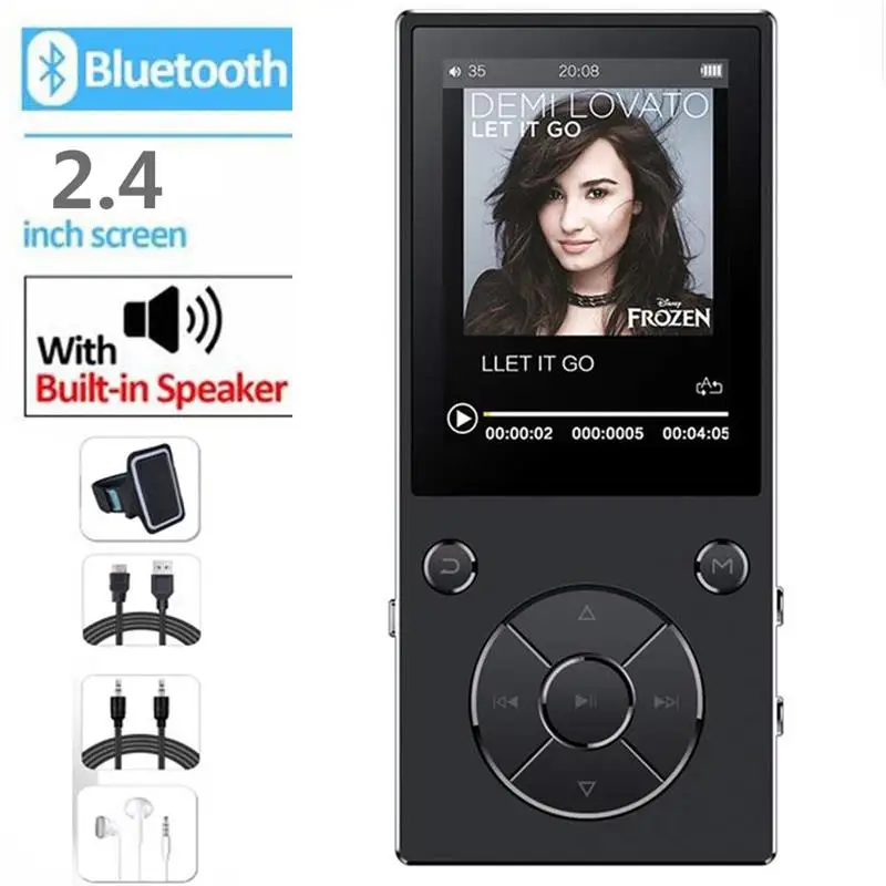 Black-Package 1 Bluetooth4.2 MP3 музыкальный плеер Встроенный динамик с 2,4 дюймов TFT Экран без потери качества звука плеер, поддержка sd-карт до 128 ГБ - Цвет: Black-Package 1