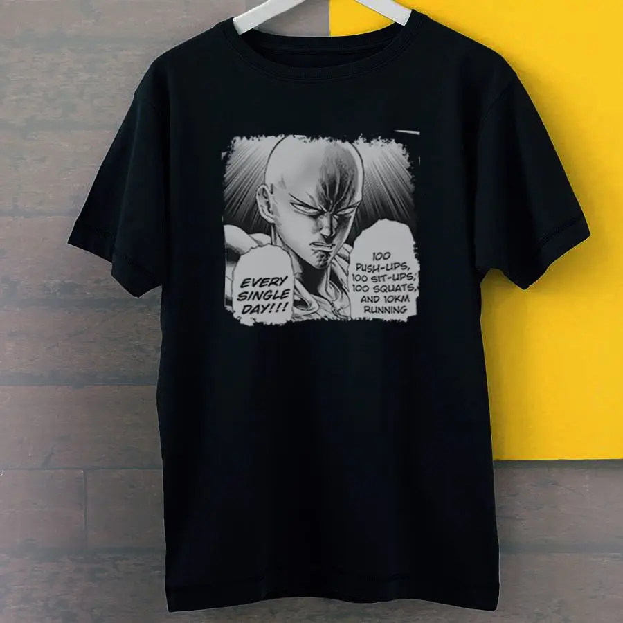 Новинка 2019 тренировочная черная футболка saigb Geeky с логотипом манги One Punch Man