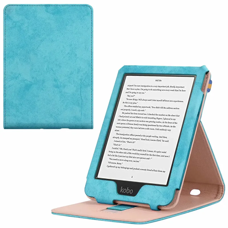 Умный кожаный чехол для Kobo Clara HD 6 дюймов() ультра тонкий противоударный чехол для Kobo Clara Прозрачный HD чехол для автоматического сна/пробуждения - Цвет: D