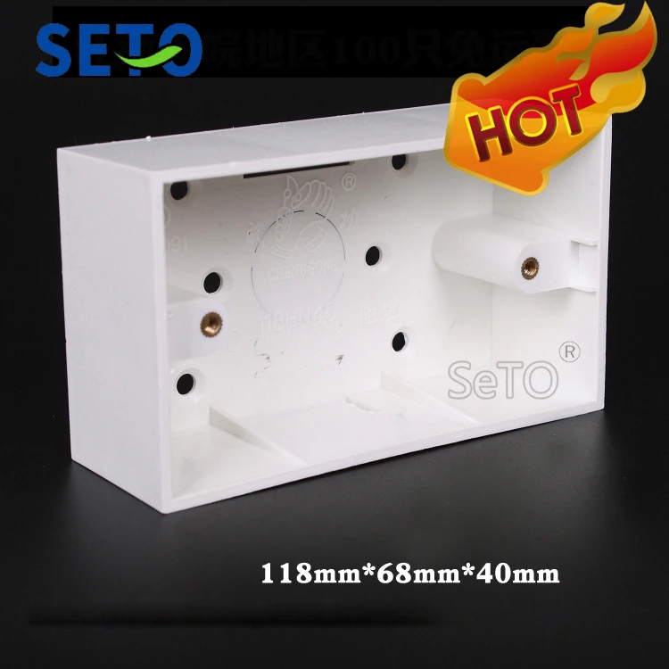 SeTo 118/120 Тип задняя коробка открытая установка Нижняя розетка настенная